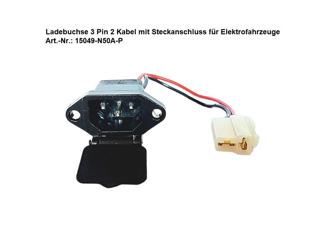 Ladebuchse 3 Pin 2 Kabel mit Steckanschluss für Elektrofahrzeuge