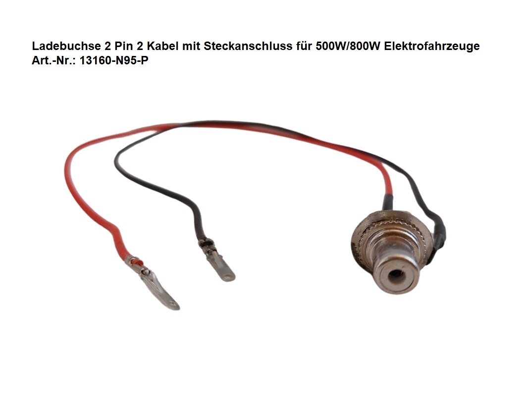 Ladebuchse 2 Pin 2 Kabel mit Steckanschluss für 500W/800W Elektrofahrzeuge