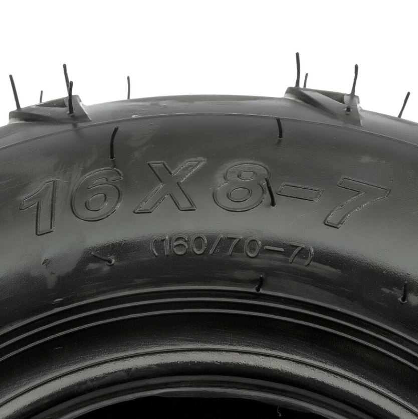 Reifen 16x8-7 V-Profil 160/70-7 schwarz